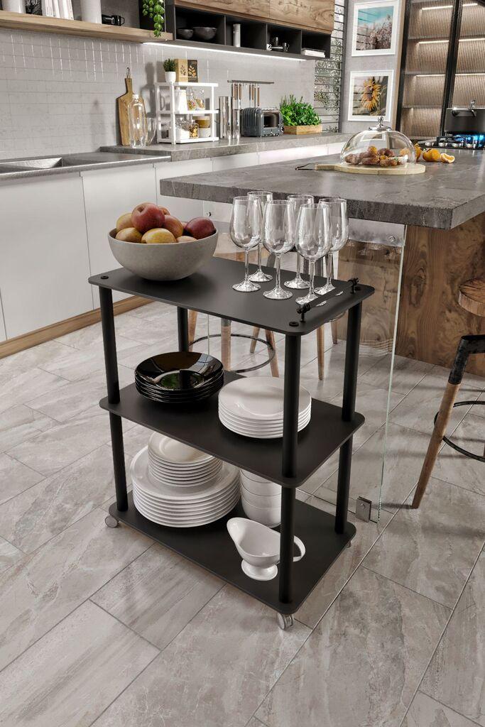 Hanah Home Kolica za posluživanje Servant, Crna