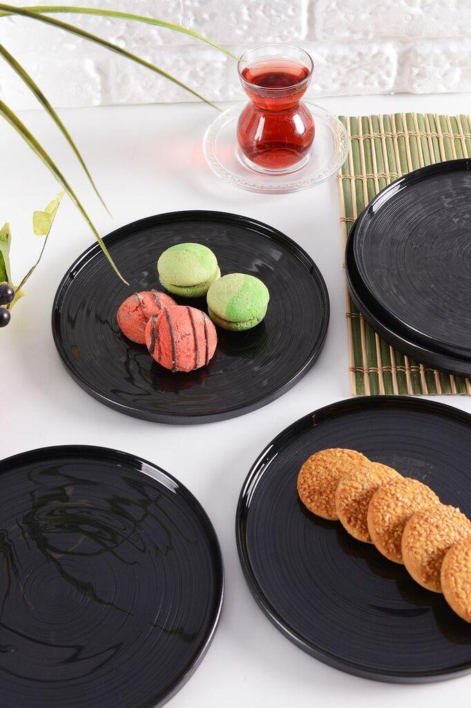 Hermia Set dezertnih tanjira, 6 komada, Antracit