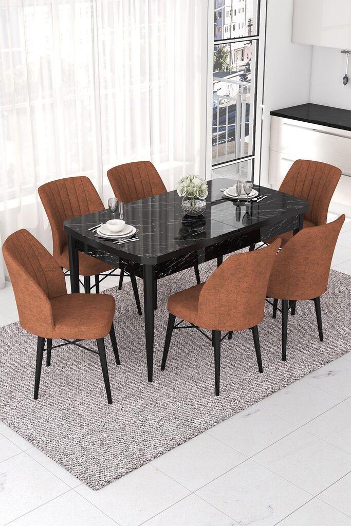 Hanah Home Set Trpezarijski sto i 6 stolica Nef, Terakota