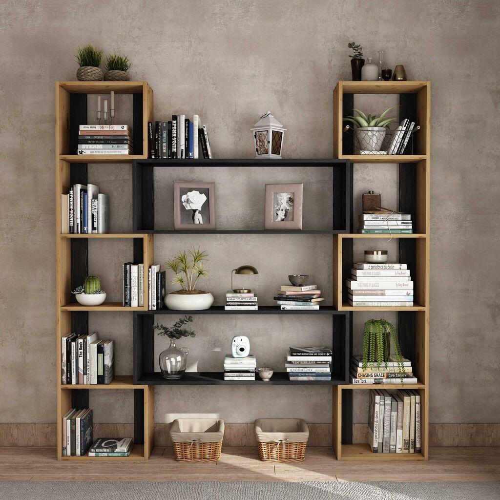 Hanah Home Polica za knjige CPT6011-200114-190x200x25 cm, Braon