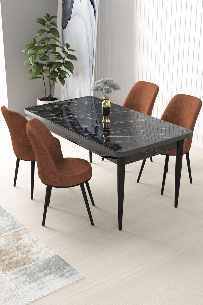 Hanah Home Set Trpezarijski sto i 4 stolice Nil, Terakota