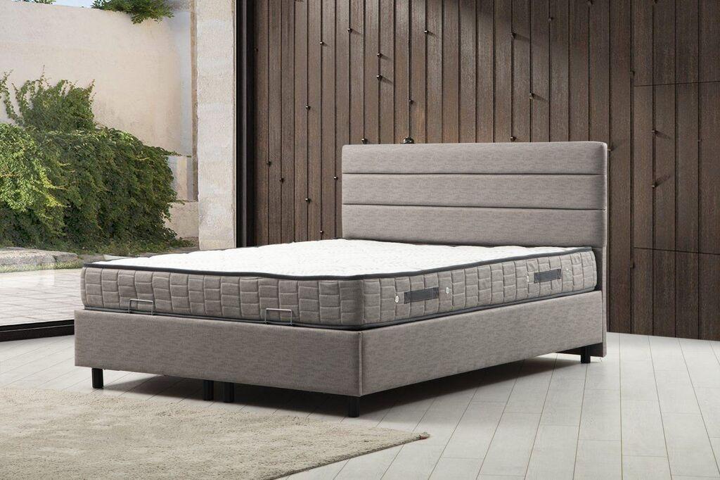 Hanah Home Krevet sa uzglavljem Motya, 120x114x200 cm, Sivi