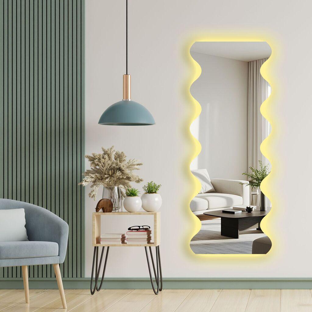 Hanah Home Ogledalo sa LED rasvetom Ledayna-006, 52 x 135 cm, Šareno