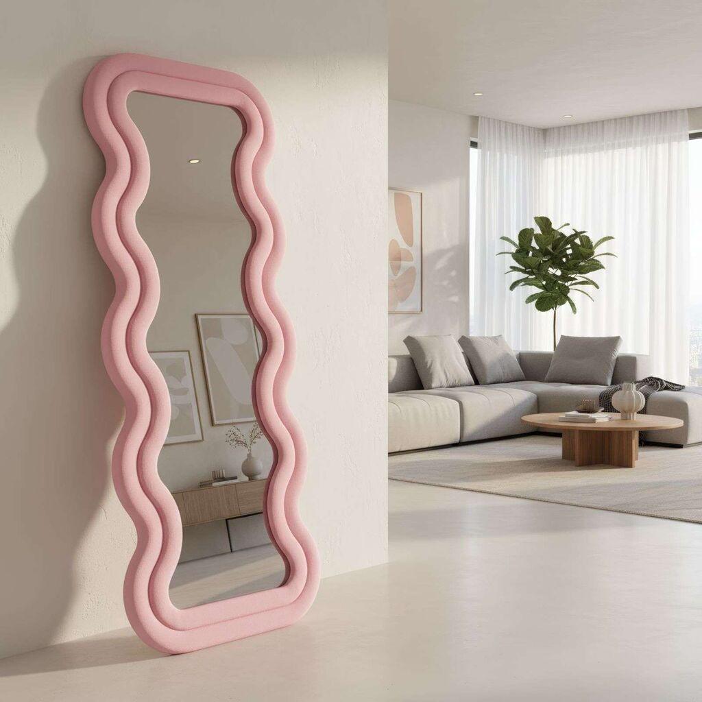 Hanah Home Podno ogledalo Mundo Oval, 65 cm x 170 cm, Roze