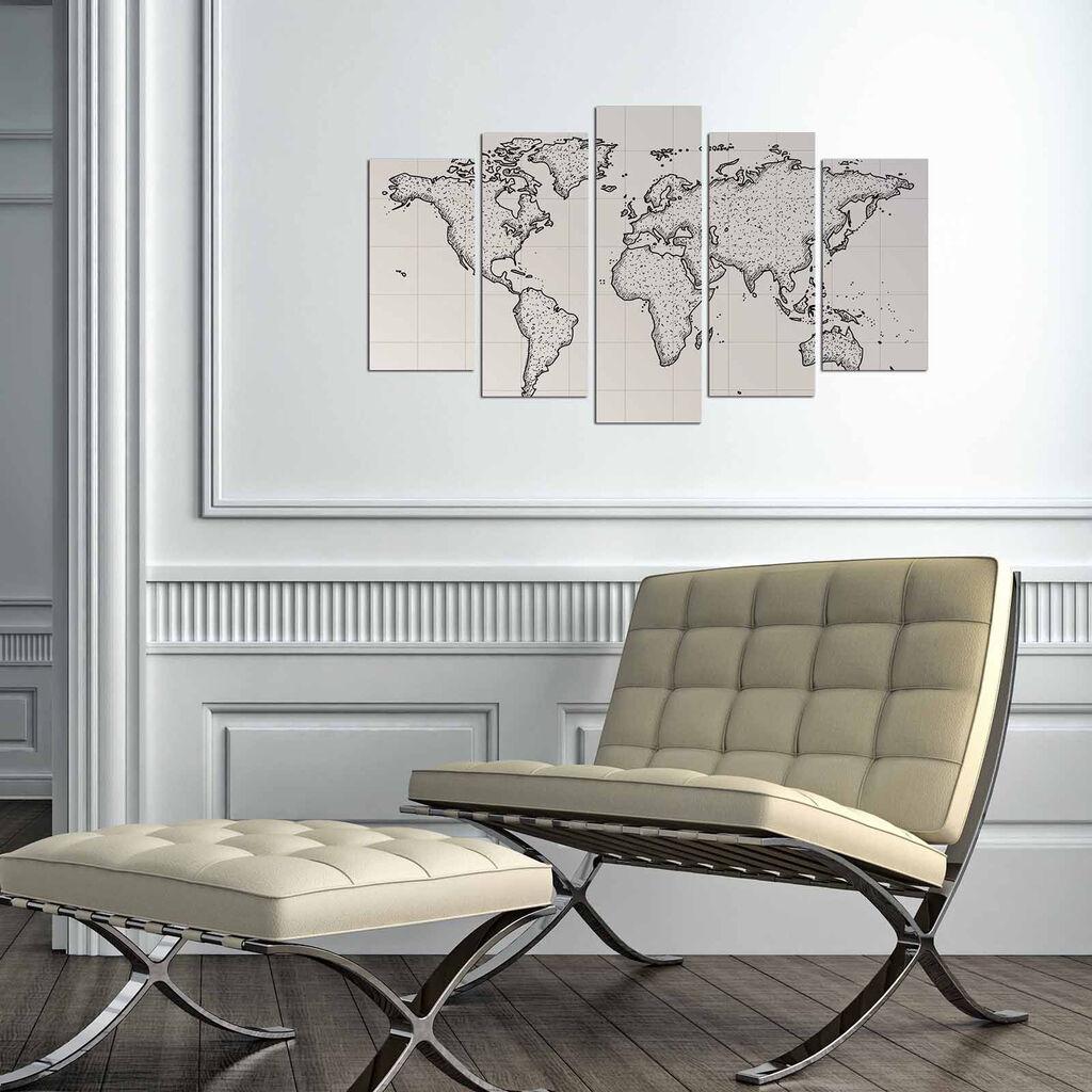 Wallity Set Slika 5MAPMDF-04, 5 Delova