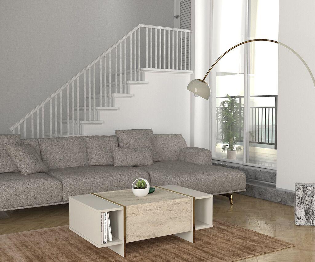 Hanah Home Klub sto Veyron, 103.8x37.3x60 cm, Bež