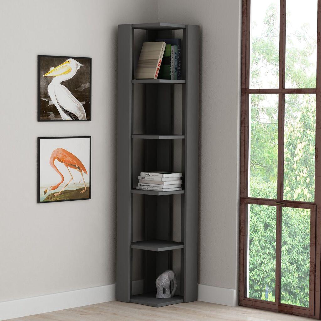 Hanah Home Polica za knjige, 31.8x160.8x31.8cm, Antracit
