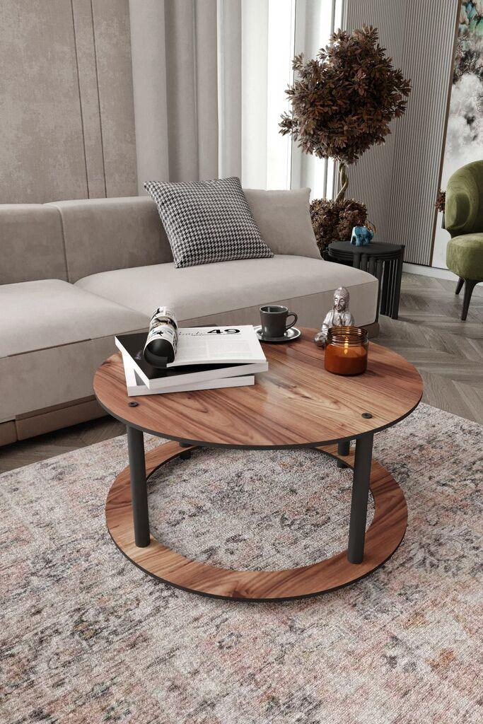 Hanah Home Klub sto Hole Round, 70x38x70 cm, Smeđi
