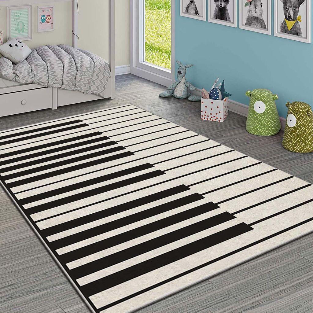 Conceptum Hypnose Tepih Hmi Kdc-85, Pravougaoni, 100 x 180 cm, Crno-beli