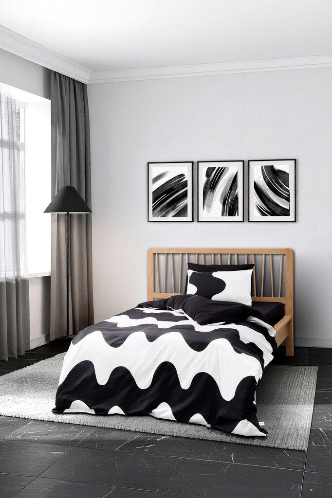 L'essentiel Maison Set posteljina Flow, 160 x 220 cm, Crna