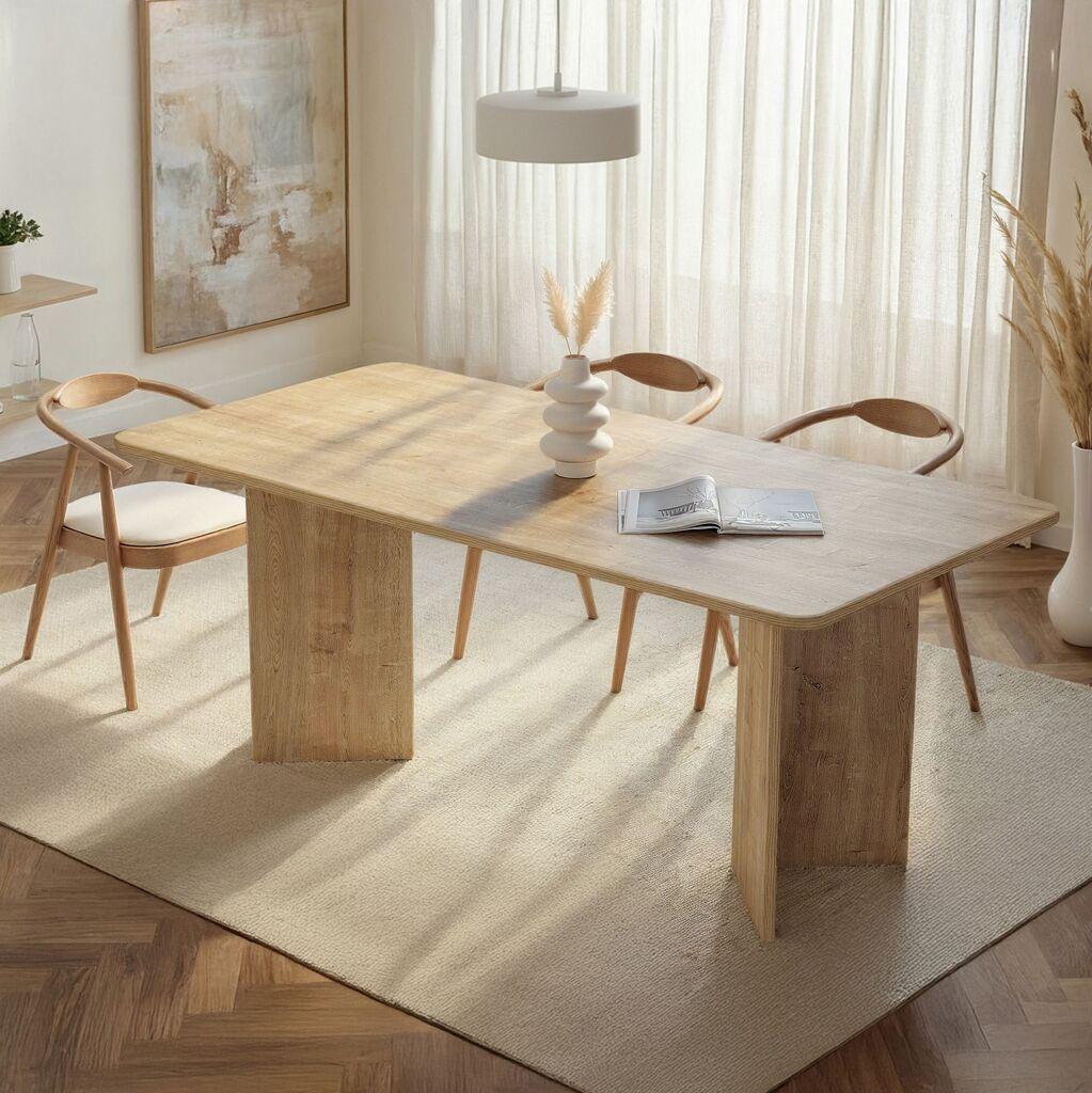 Nordure Trpezarijski sto, 180x75x90cm, Krem