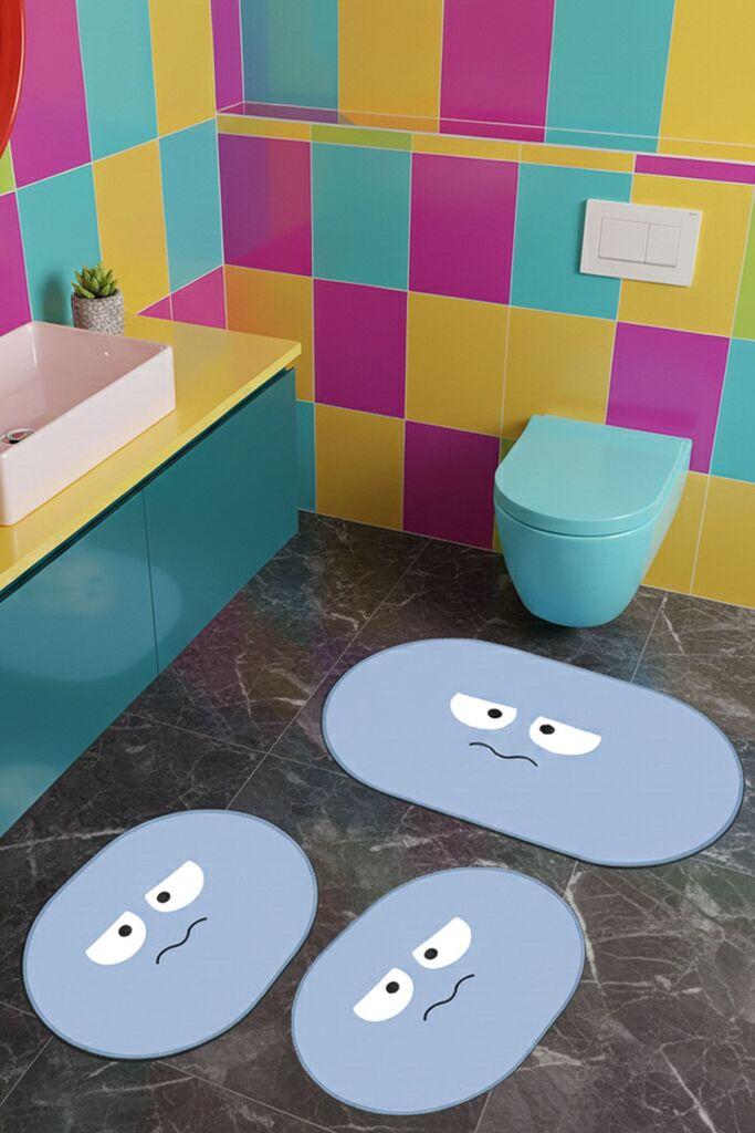 L'essentiel Maison Set prostirki za kupatilo, 3 komada, Plavi