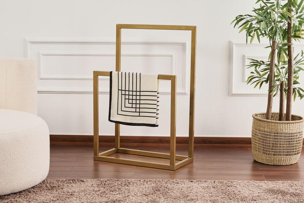 Hanah Home Stalak za garderobu Ged-032-A, 25x60x90 cm, Zlatne boje