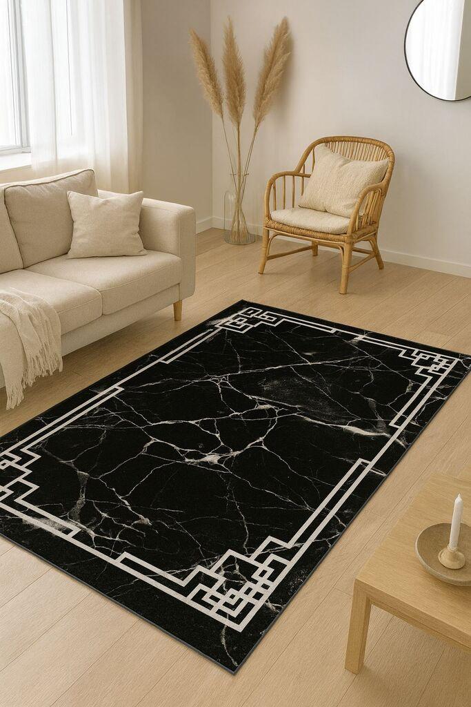 Conceptum Hypnose Tepih HM-CRP25-14, Pravougaoni, 80 x 140 cm, Crno-beli