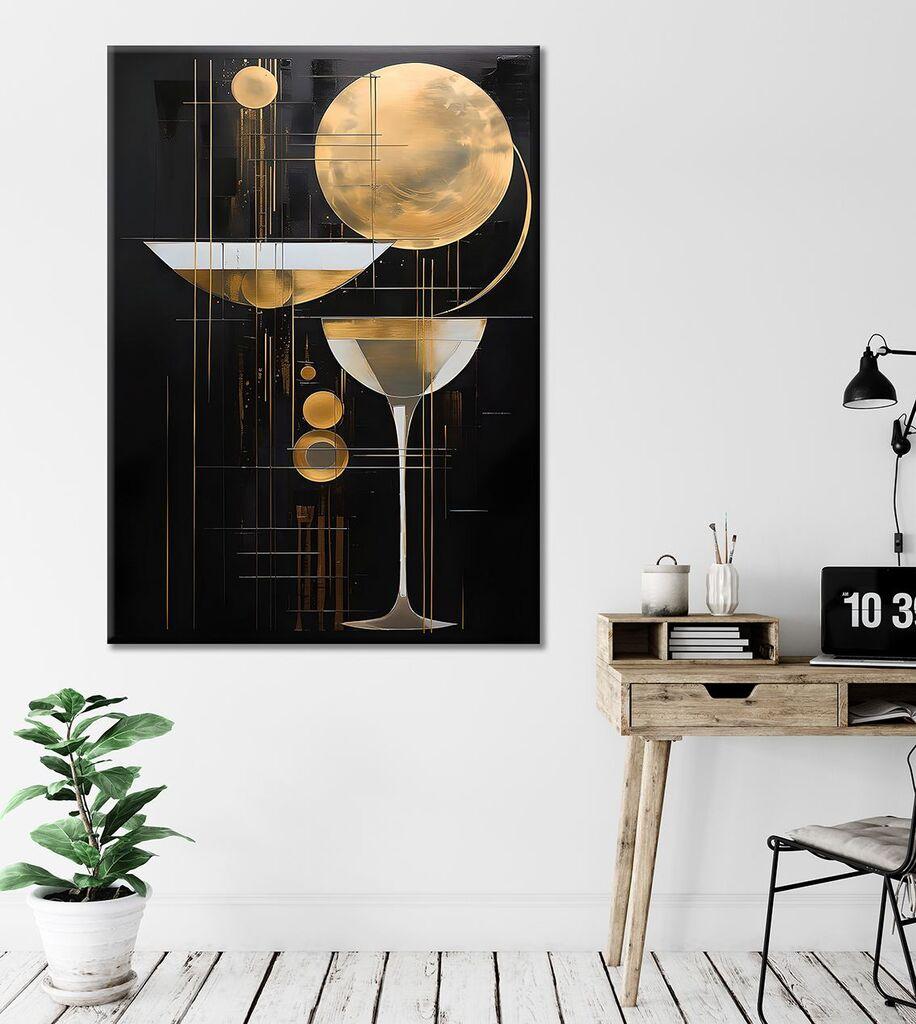 Wallity Dekorativna slika na platnu, 50x70cm, Zlatne boje