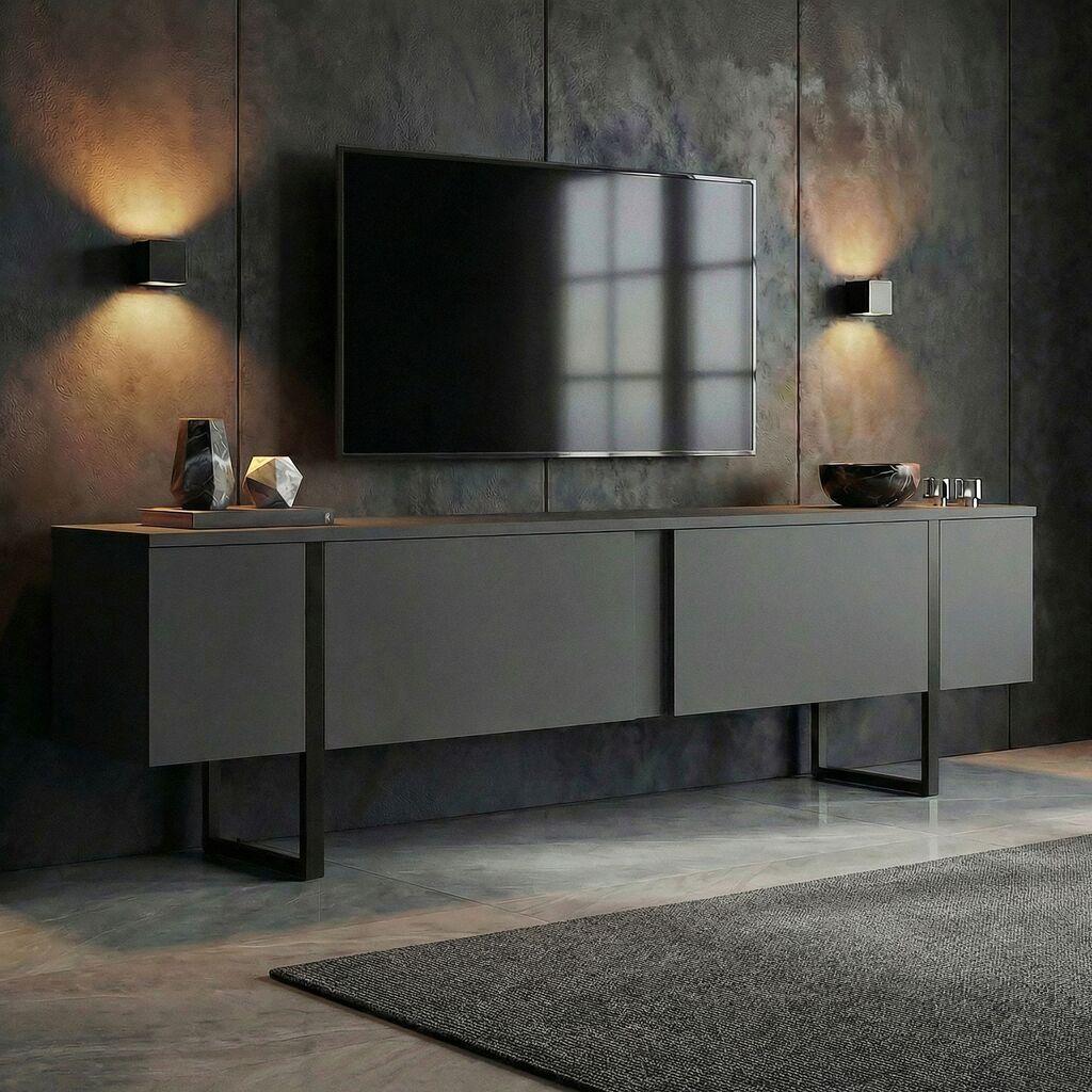 Nordure TV komoda, 180x50x30cm, Antracit
