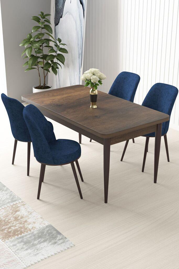 Hanah Home Set Trpezarijski sto i 4 stolice Nil, Tamnoplavi