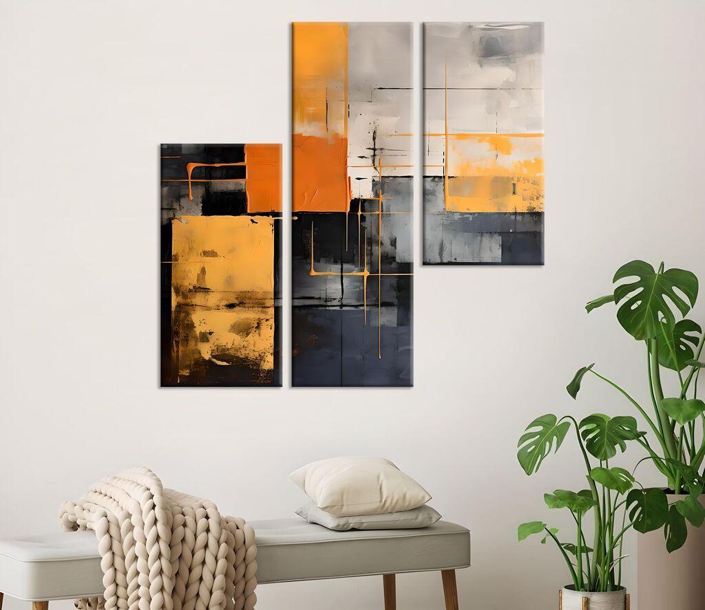 Wallity Dekorativne slike na platnu, 20x40cm, 3 komada, Šarene