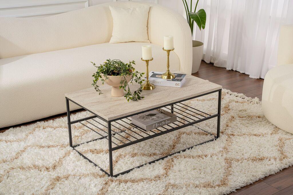 Hanah Home Klub sto Asude, 95x42x55 cm, Krem