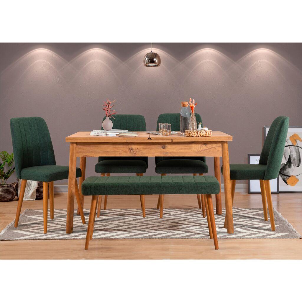 Hanah Home Santiago Trpezarijski set, Zeleno-Braon