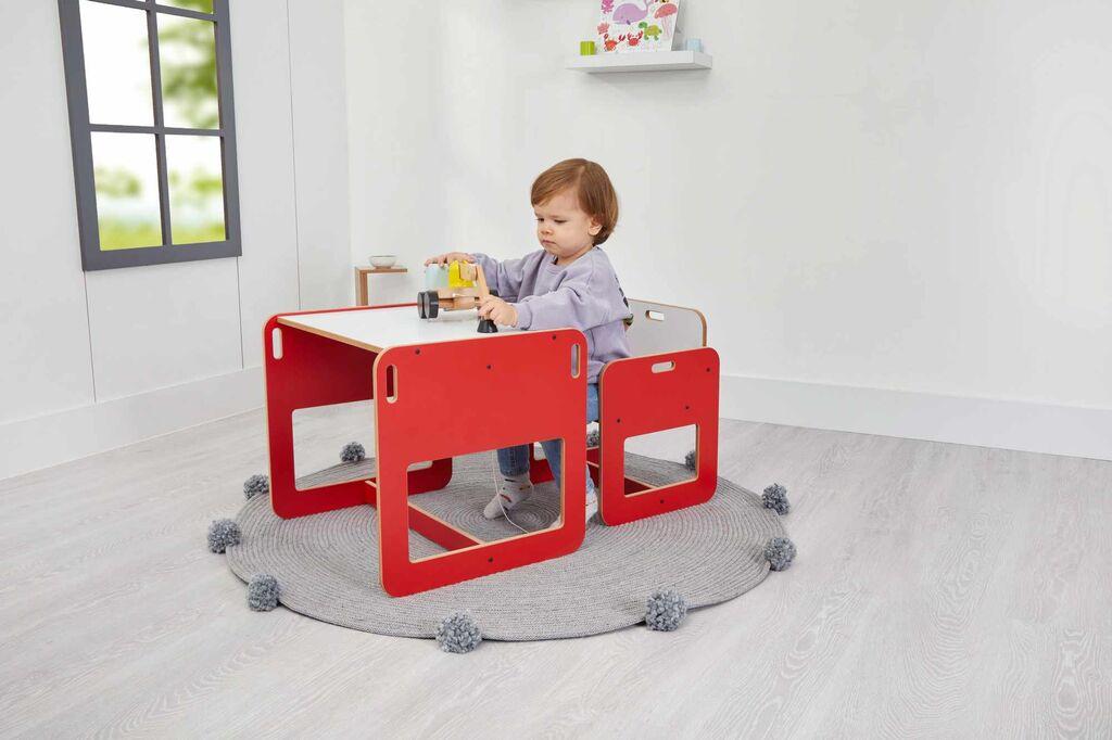 Hanah Home Dečiji set Sto i stolica, 53x45x44.5cm, Crveni