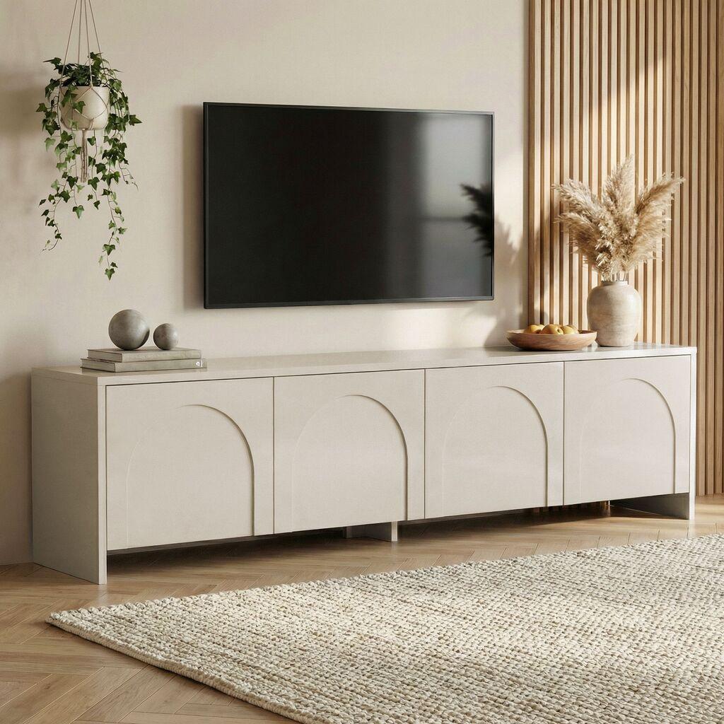Nordure TV komoda, 180x45x32cm, Krem