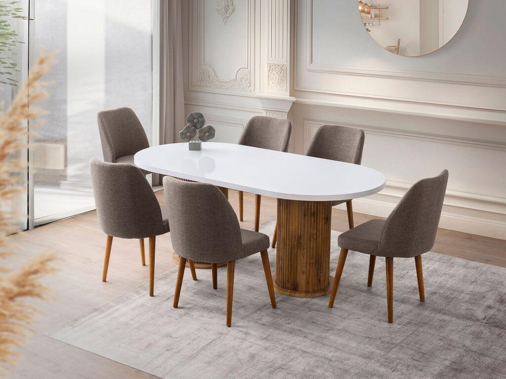 Hanah Home Trpezarijski sto Milas-2992, 180x77x90 cm, Beli