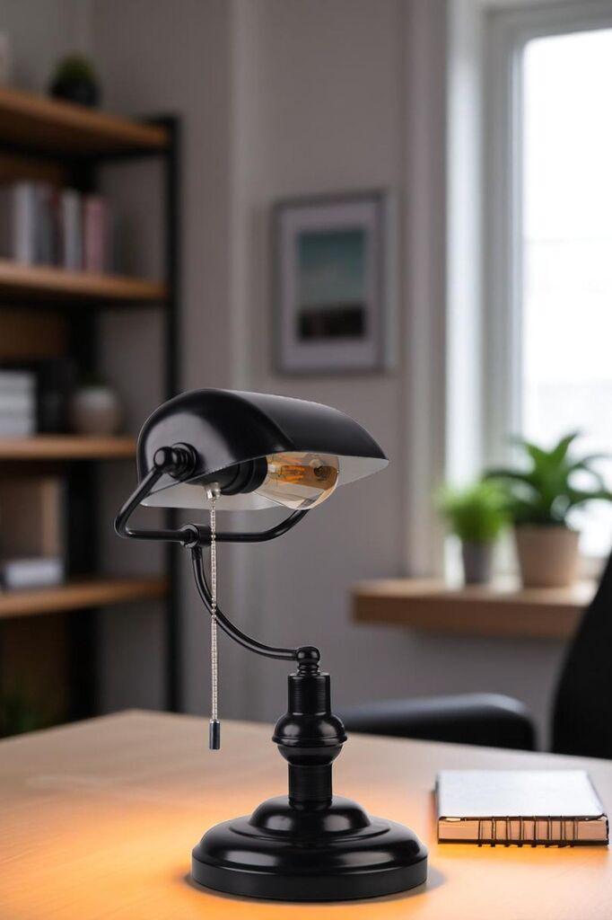 Opviq Stona lampa Banker, Crna