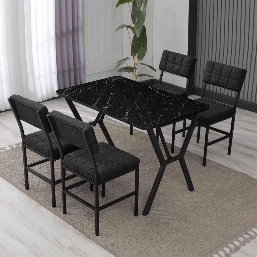 Hanah Home Trpezarijski sto i stolice Dubai,  Anthracit