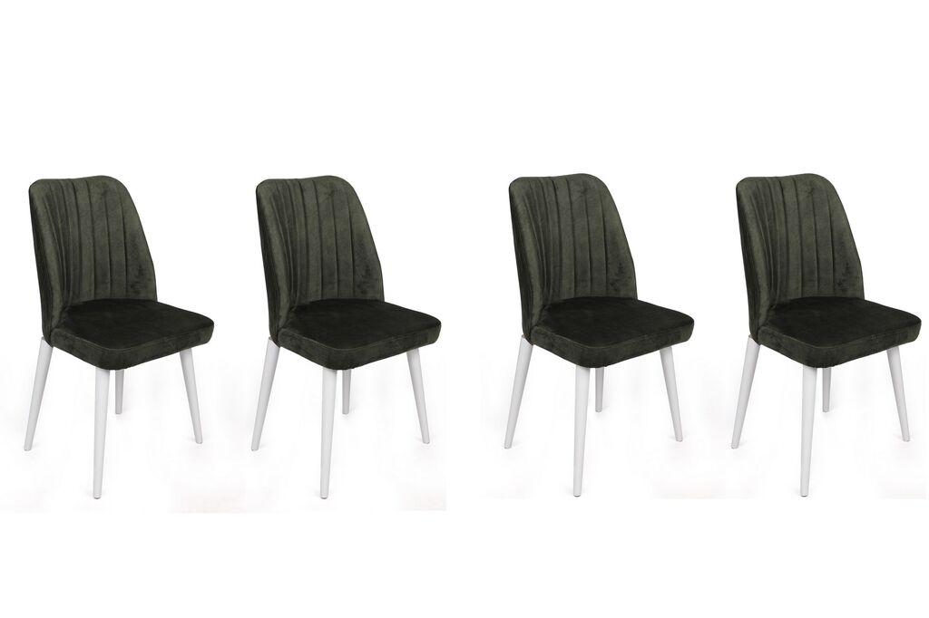 Hanah Home Set stolica Alfa-492 V4, 75x62x102 cm, 4 komada, Maslina