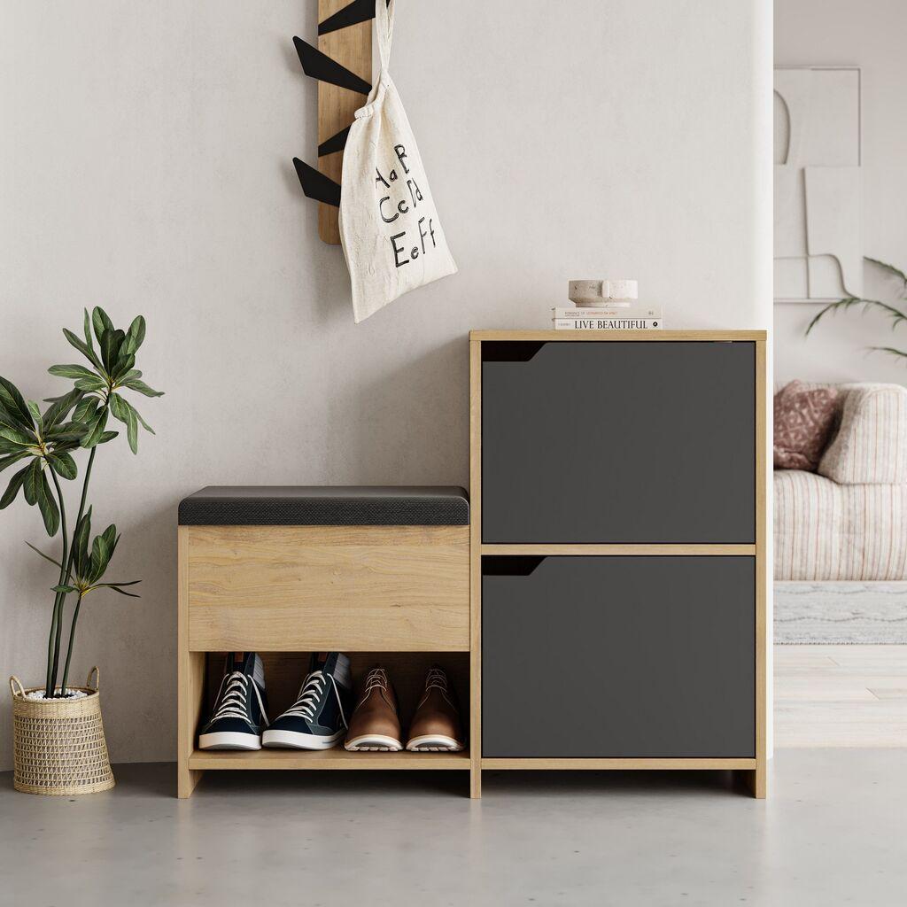 Hanah Home Cipelarnik Haven, 101.5x80.5x35.5 cm, Antracit