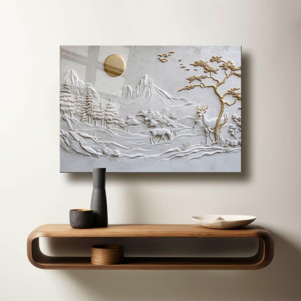 Wallity Dekorativna slika na kaljenom staklu Camtbl-077, 50 x 70 cm, Šarena