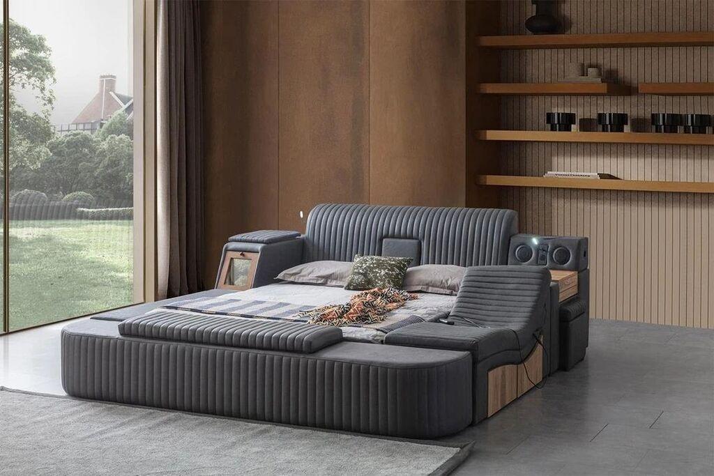 Hanah Home Osnova za krevet Sunline Smart, 250 x 100 x 290 cm, Antracit