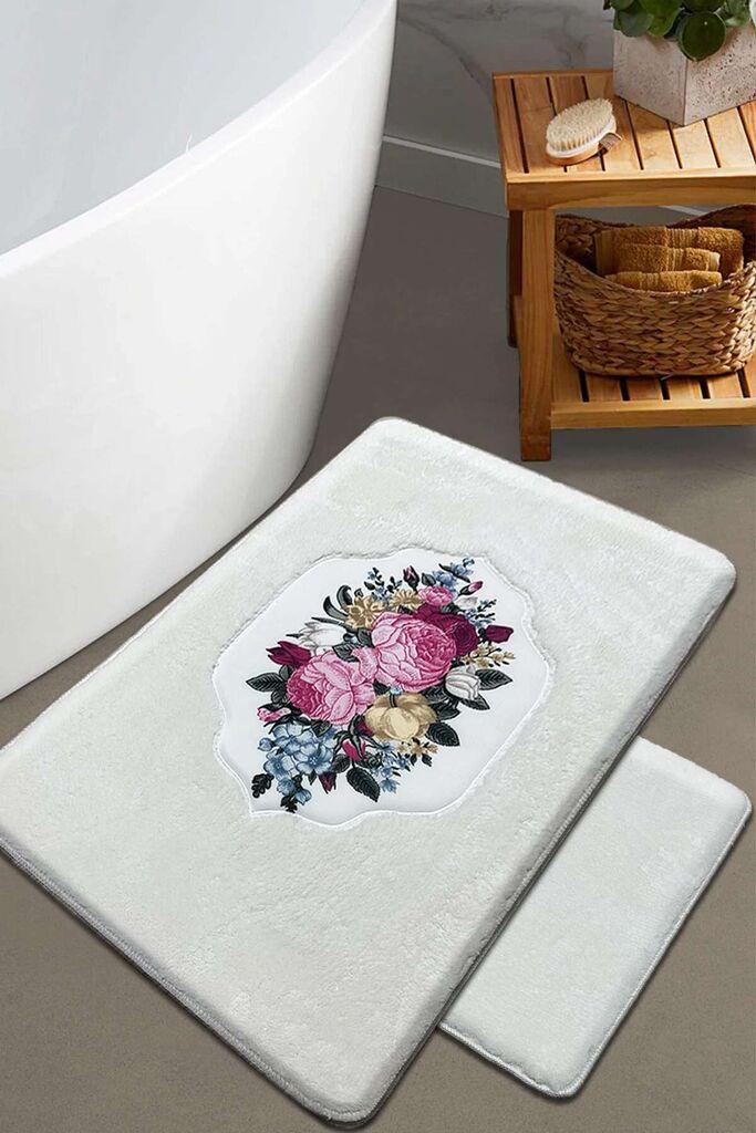 L'essentiel Maison Set prostirki za kupatilo Bella Rose, Beli