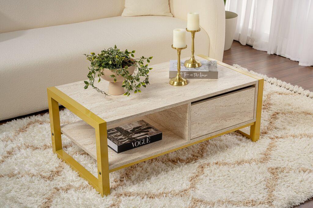 Hanah Home Klub sto Haldizen, 105x40x55 cm, Bež
