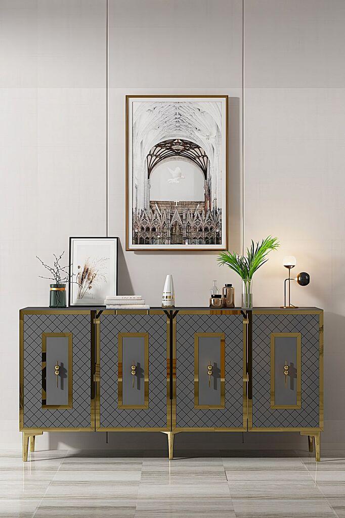Hanah Home Konzola Puma 150, 150x75x32 cm, Antracit