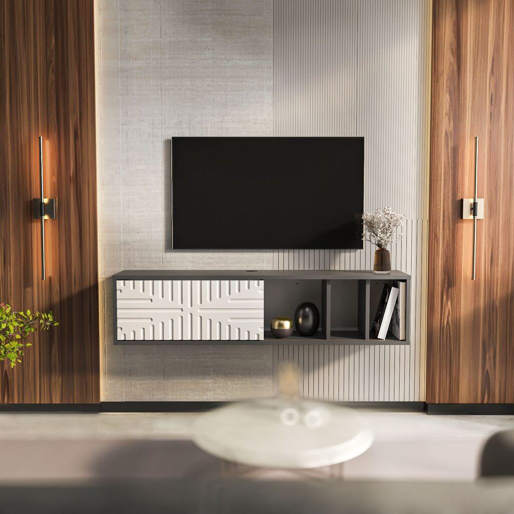 Hanah Home TV Komoda Teo Floating, 140x29,5x29,5 cm, Antracit