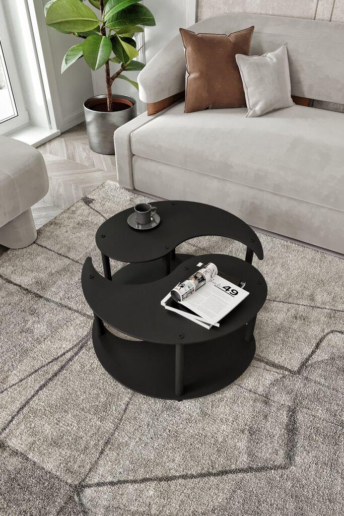 Hanah Home Set klub stolova Yin Yang 2, 2 komada, Crni