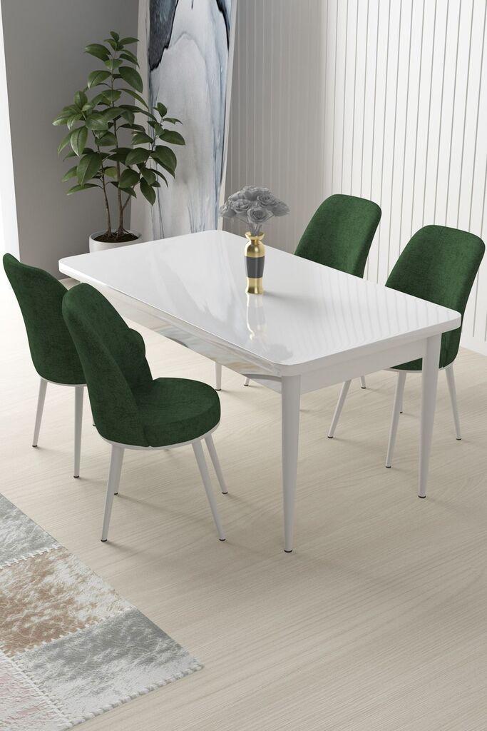 Hanah Home Set Trpezarijski sto i 4 stolice Nil, Zeleno-beli