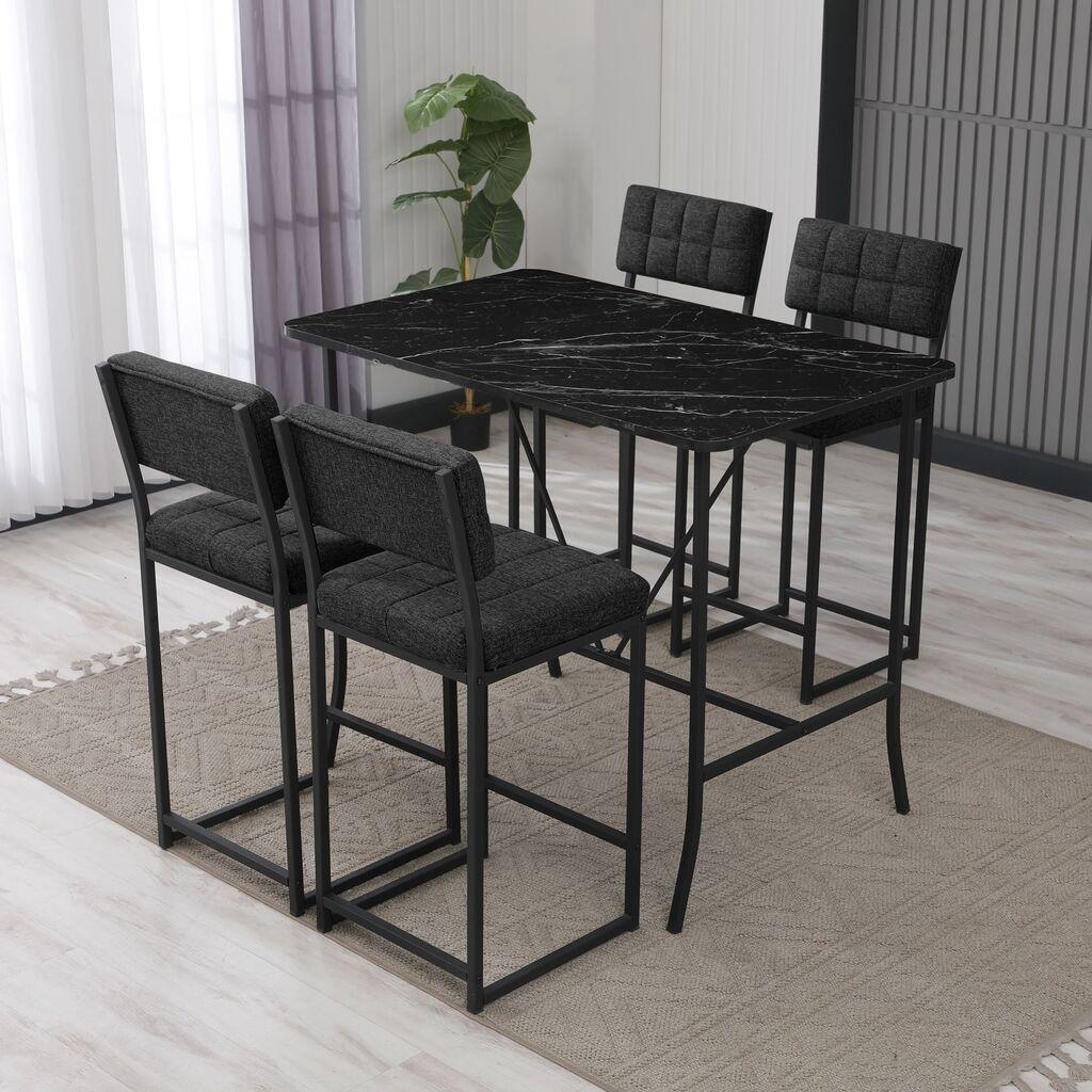 Hanah Home Set barskih stolova i stolica, 110 x 92 x 70 cm, 5 delova, Antracit