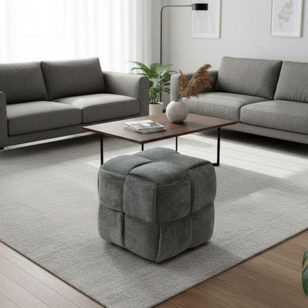 Atelier del Sofa Tabure, 43x43x43cm, Sivi