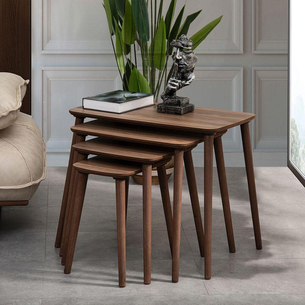 Hanah Home Set klub stolova Luci, 4 komada, Boja oraha