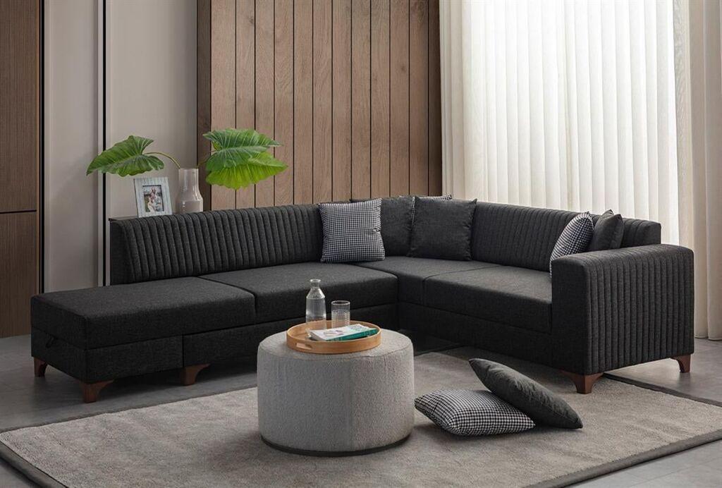 Atelier del Sofa Ugaona garnitura na razvlačenje West Left, 230 x 285 cm, Antracit