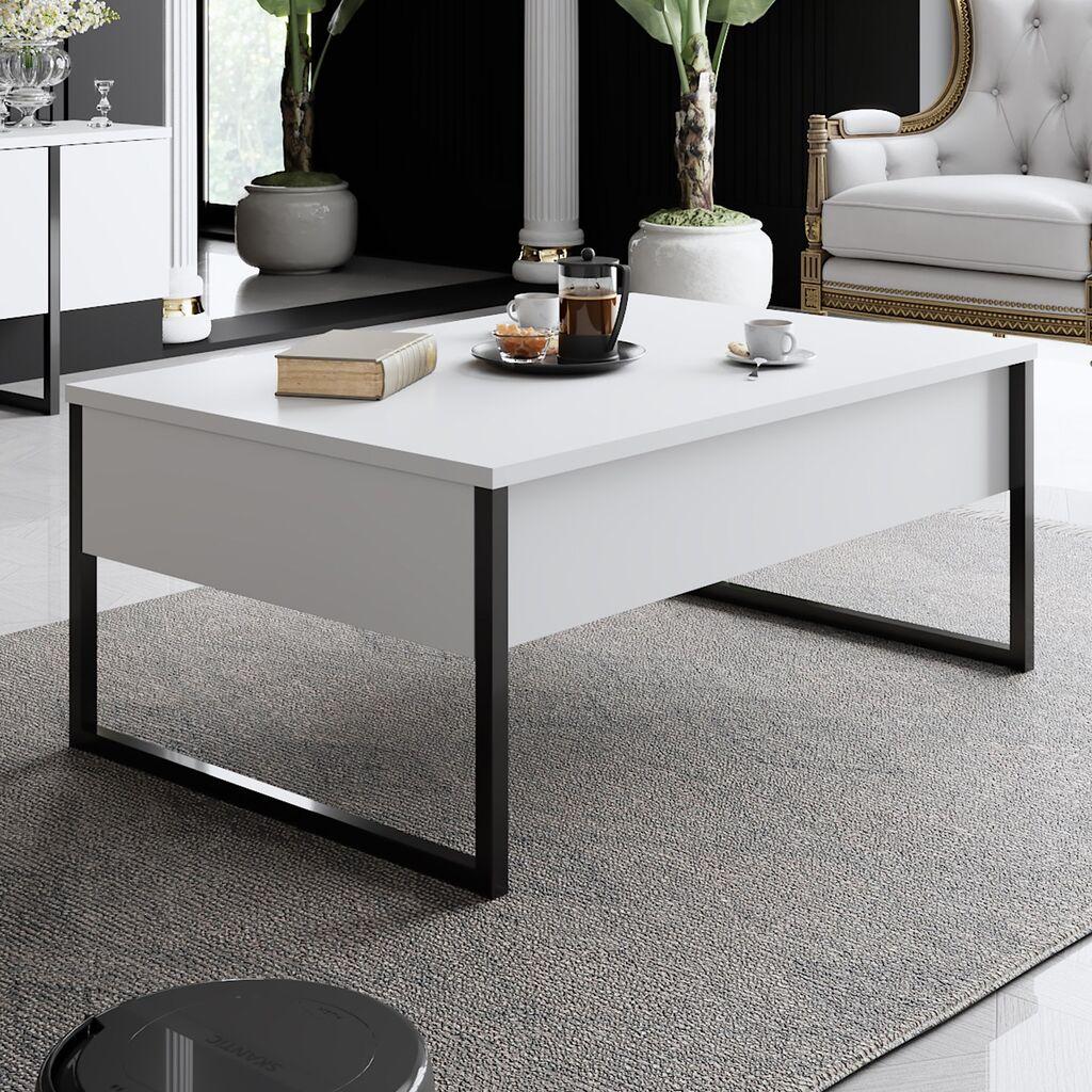 Hanah Home Luxe Sto za dnevnu sobu, Belo-Crna