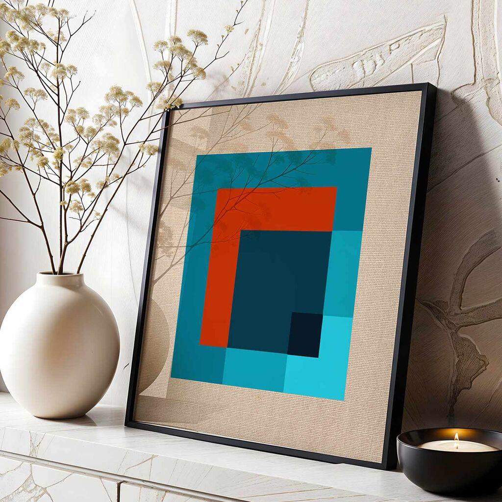 Wallity Dekorativna uramljena slika na platnu, 74x74cm, Šarena