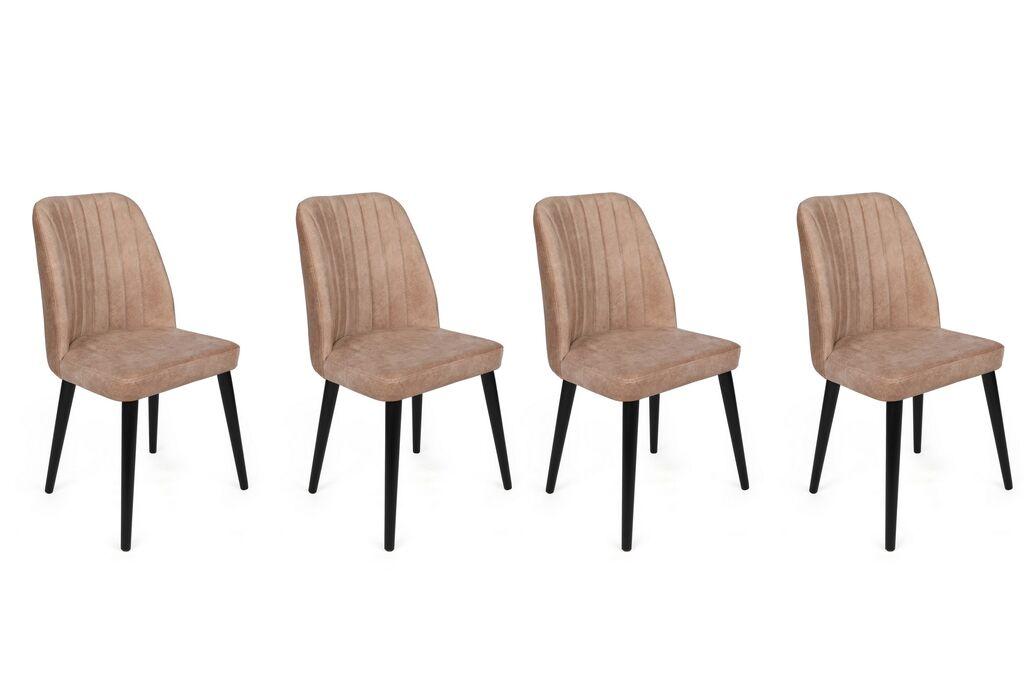 Hanah Home Set stolica Alfa-433 V4, 75x62x102 cm, 4 komada, Bež