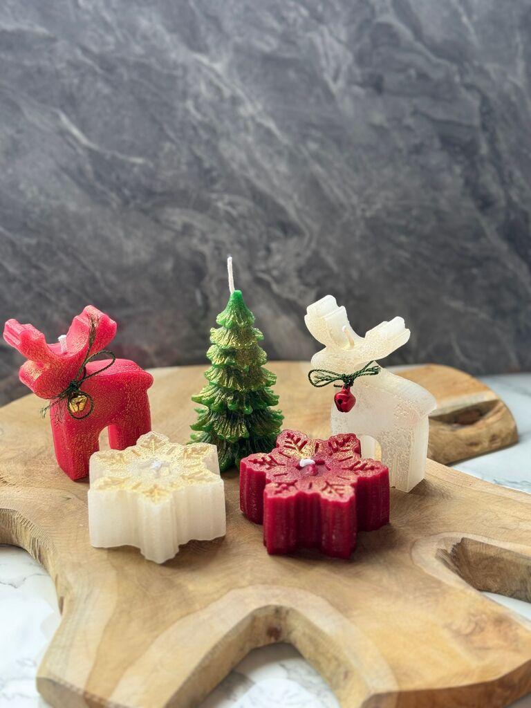 Aberto Design Set Božićnih sveća Christmas 16, 5 komada, Višebojni
