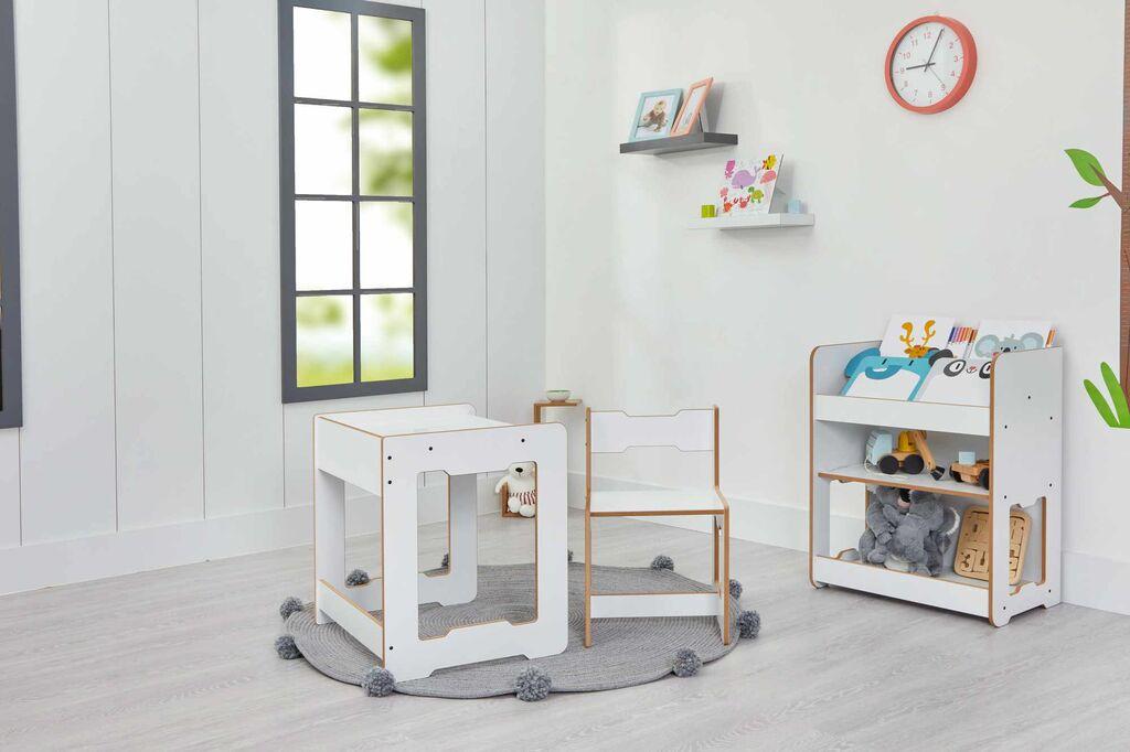 Hanah Home Dečiji set Sto i stolica, 56x55x45cm, Beli