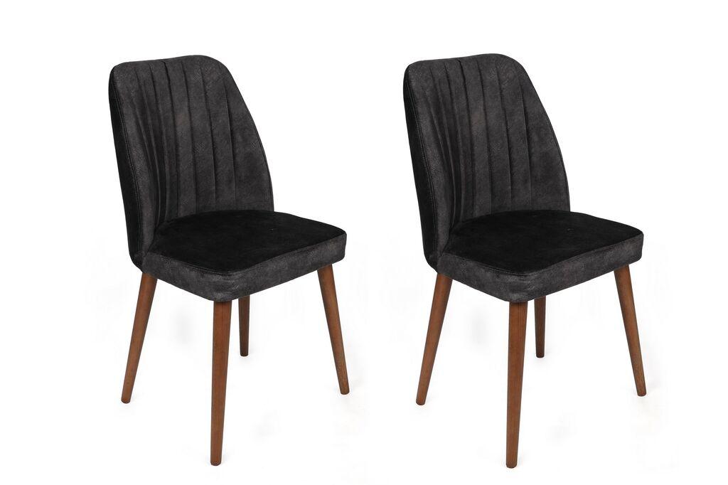 Hanah Home Set stolica Alfa-467 V2, 62x75x51.5 cm, 2 komada, Crne