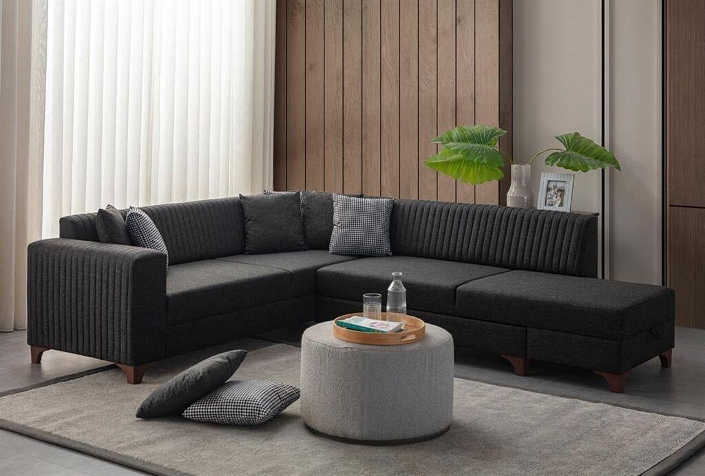 Atelier del Sofa Ugaona garnitura na razvlačenje West Right, 230 x 285 cm, Antracit